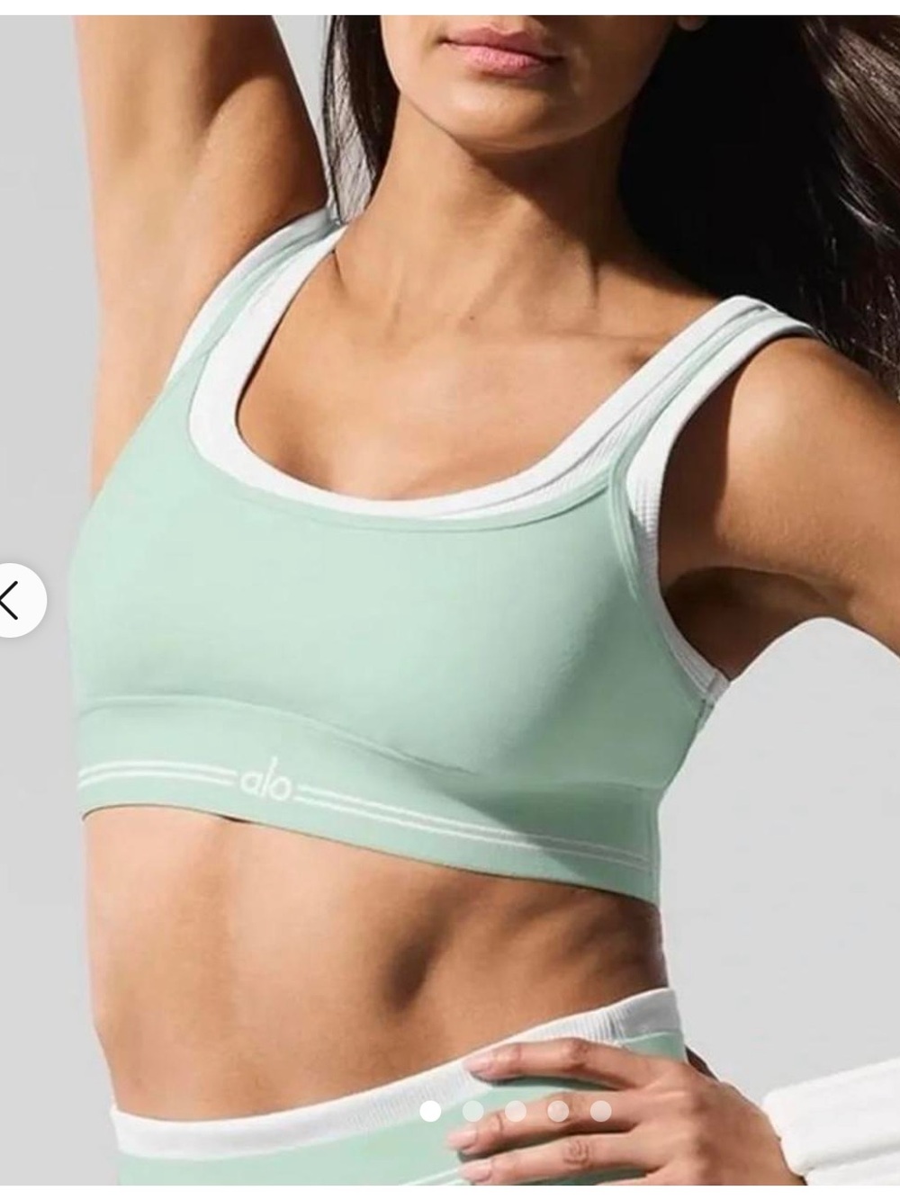 ALO Yoga Spearmint /White Better Together Airbrush Bra